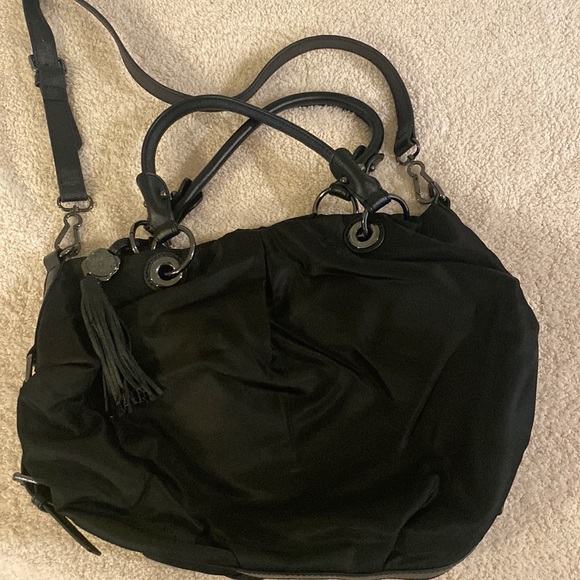 Like NEW! Vince Camuto Black Nylon satchel bag with cross body strap. - Picture 4 of 13